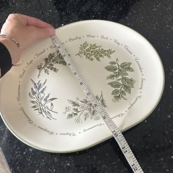 Vintage Corelle Thymeless Herbs Platter Oval Serving Platter 12"x9-3/4" USA - Picture 3 of 10
